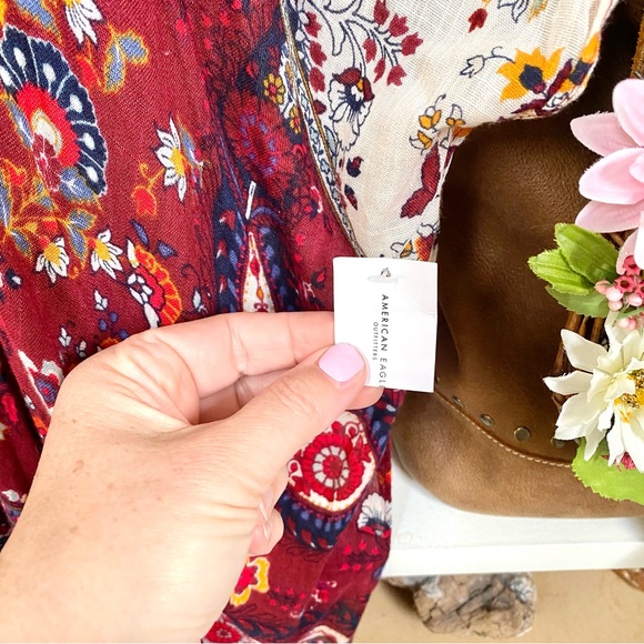 Stunning paisley boho kimono Cape/cover up w shabby chic beach vacay vibe - Picture 8 of 15